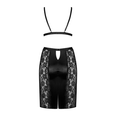 Set reggiseno e gonna nero Blanita di Obsessive