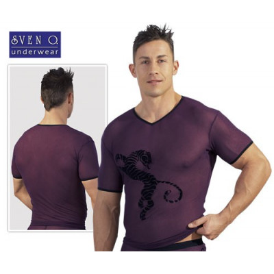 T-SHIRT VIOLA ATTILLATA IN...