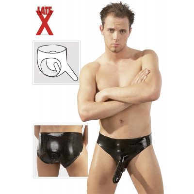 SLIP UOMO IN LATEX NERO CON...