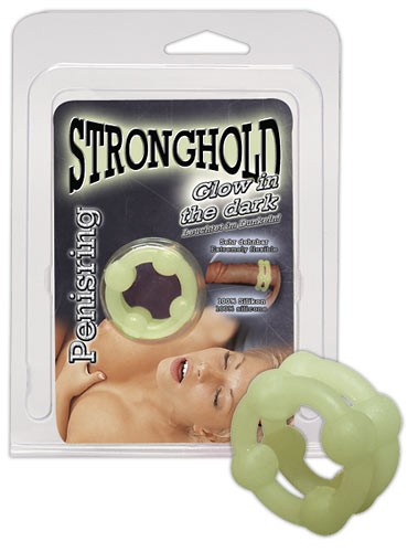 DOPPIO ANELLO FALLICO FLUORESCENTE IN SILICONE STRONGHOLD""