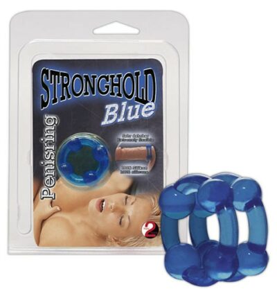DOPPIO ANELLO FALLICO IN SILICONE STRONGHOLD" BLU"