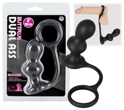 FALLO ANALE CON ANELLO FALLICO PER DOPPIA PENETRAZIONE BUTTPLUG DUAL ASS""