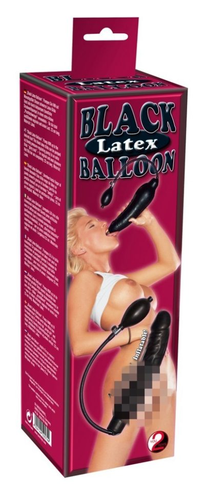 Infl. Dildo Black Latex Balloo