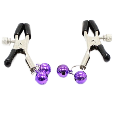 OHMAMA FETISH - NIPPLE Clamps WITH LILAC BELL