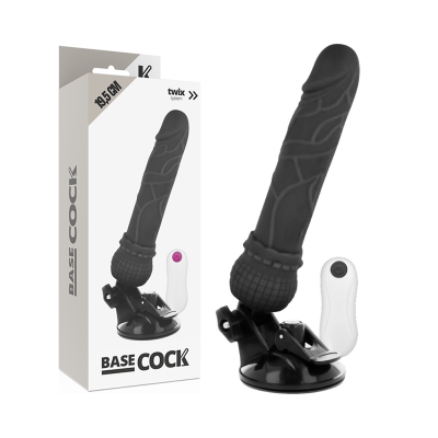 BASECOCK - REALISTIC VIBRATOR REMOTE CONTROL BLACK 19.5 CM -O- 4 CM