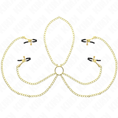 KINK - 4 NIPPLE AND CLIT CLAMPS ADJUSTABLE GOLD