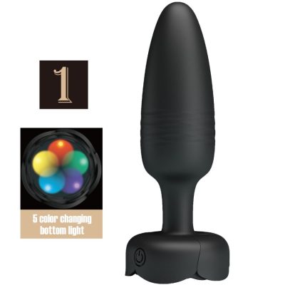 PRETTY LOVE - TARION ANAL PLUG WITH  LED LIGHT BLACK 12.5 CM