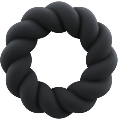 ROCKS-OFF - TWIST BLACK SILICONE MASTURBATOR RING