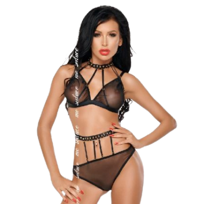 ME-SEDUCE - DOTTY SET TWO PIECES BLACK L/XL